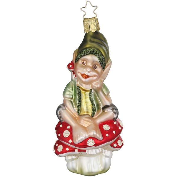 INGE-GLAS® Christbaumschmuck »Bisibal Kobold aus der Anderswelt« (1-tlg), leuchtet im Dunkeln, mundgeblasen, handbemalt