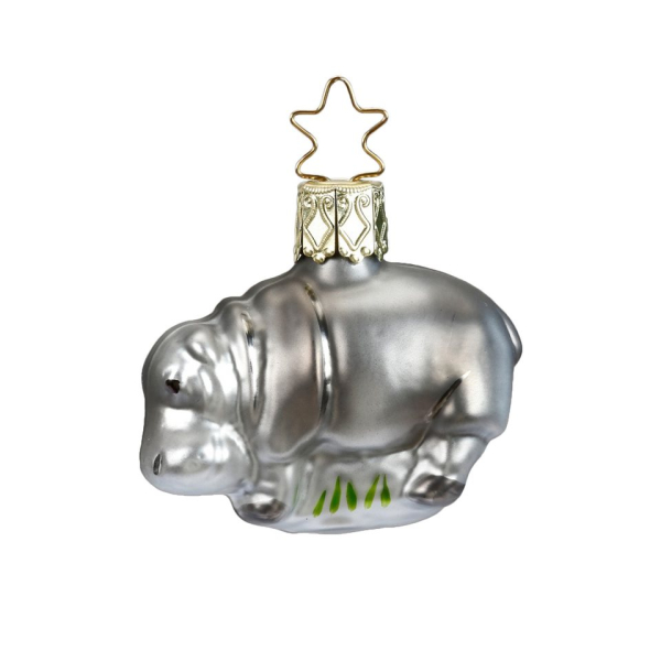 INGE-GLAS® Christbaumschmuck »dickes Nilpferd, Mini Nilpferd« (1-tlg), mundgeblasen, handbemalt