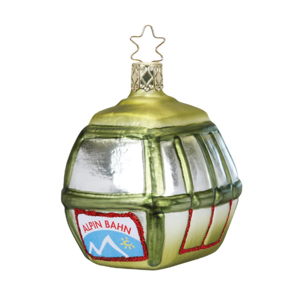 INGE-GLAS® Christbaumschmuck »Gondel bayerische Weihnacht 7,5cm« (1-tlg), mundgeblasen, handbemalt