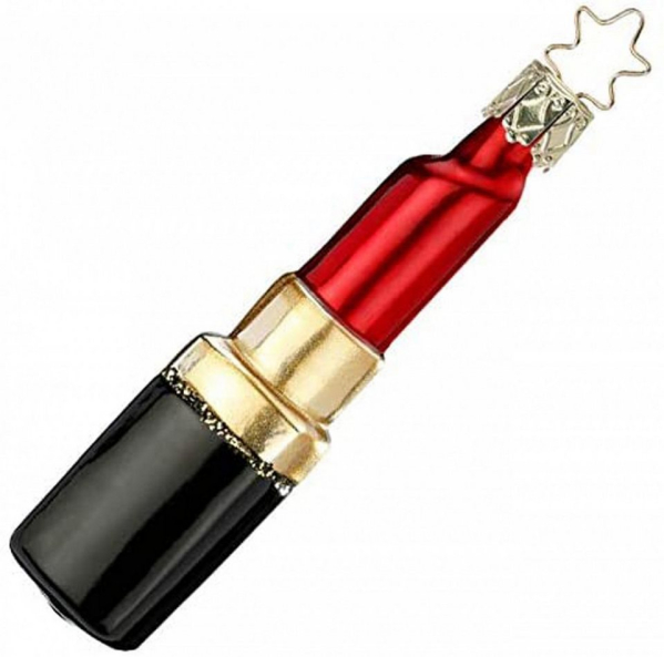 INGE-GLAS® Christbaumschmuck »Inge-Glas Christbaumanhänger Kissable -Lippenstift«, Inge Glas Stenekrönchen