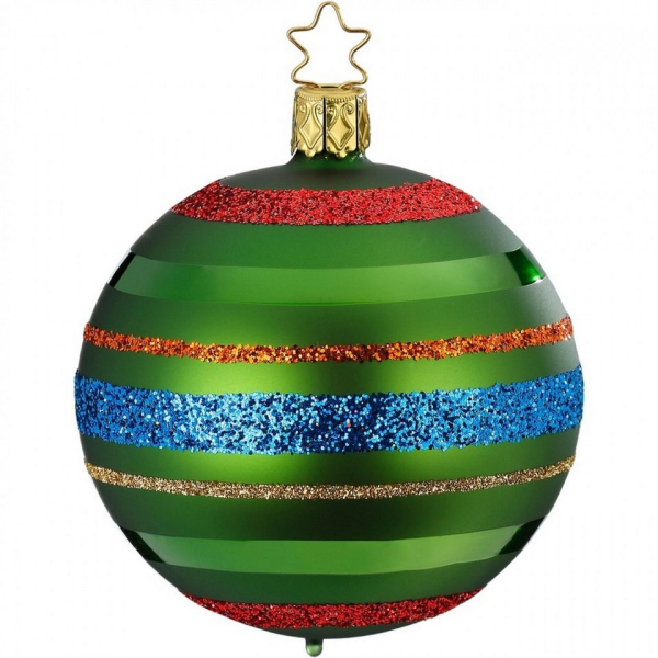 INGE-GLAS® Christbaumschmuck »Inge-Glas Christbaumanhänger Kugel „Fröhliche Linien“«