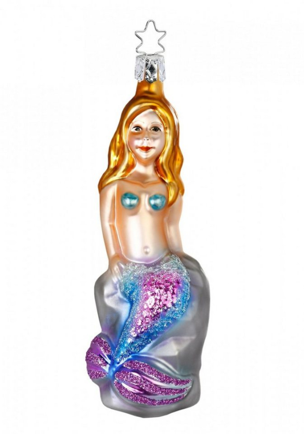 INGE-GLAS® Christbaumschmuck »Inge-Glas Christbaumanhänger „Meerjungfrau – Ozeana“«, Inge Glas Stenekrönchen