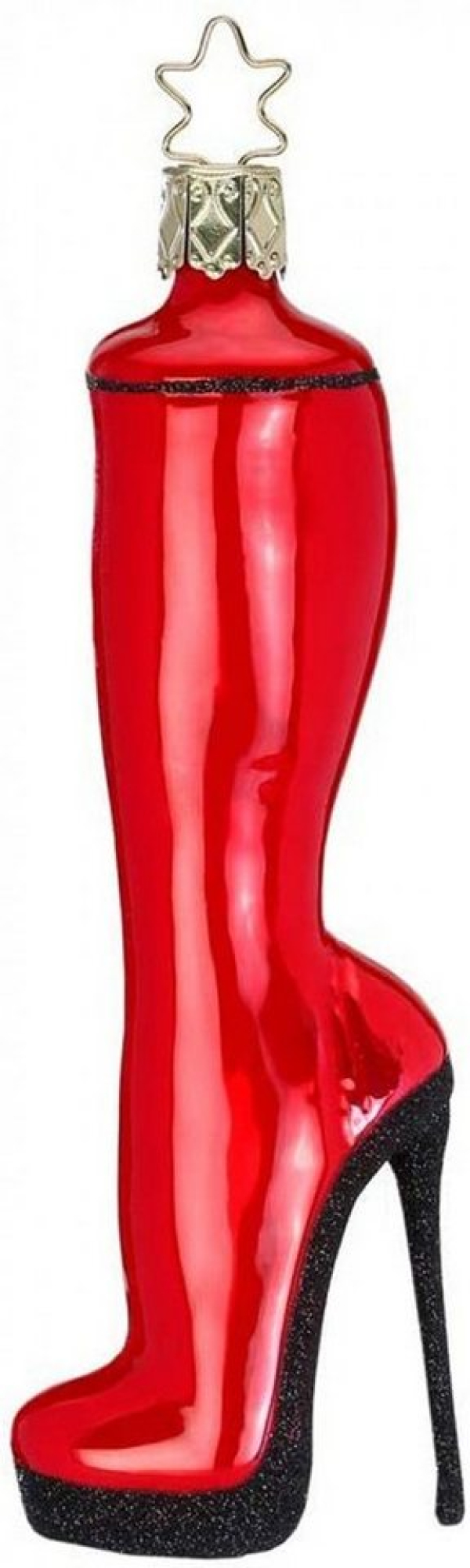 INGE-GLAS® Christbaumschmuck »Inge-Glas Christbaumanhänger „Reizvoller Stiefel“«, Inge Glas Stenekrönchen