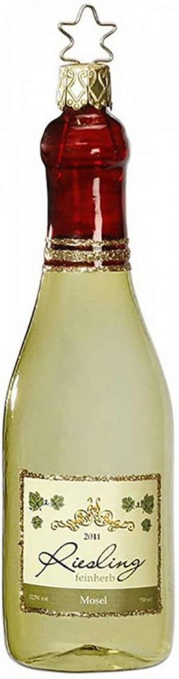 INGE-GLAS® Christbaumschmuck »Inge-Glas Christbaumanhänger Weinflasche Riesling«, Inge Glas Stenekrönchen