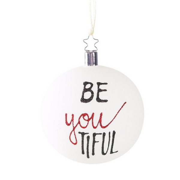 INGE-GLAS® Christbaumschmuck »INGE-GLAS Glas-Hänger Kugel BE-YouTIFUL weiß matt« (1-tlg)
