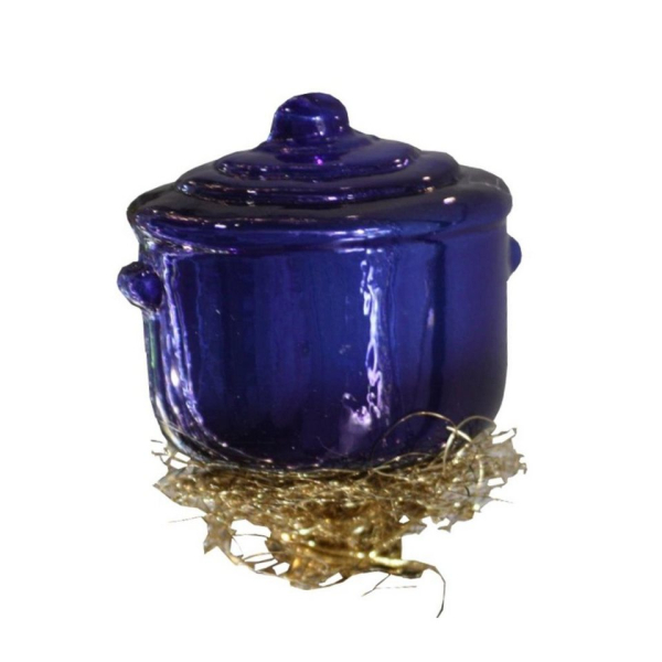 INGE-GLAS® Christbaumschmuck »INGE-GLAS Weihnachts-Clip Koch-Topf blau« (1-tlg)