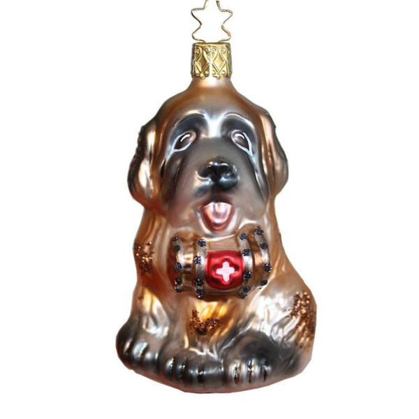 INGE-GLAS® Christbaumschmuck »INGE-GLAS Weihnachts-Hänger Bernhardiner Retter« (1-tlg)