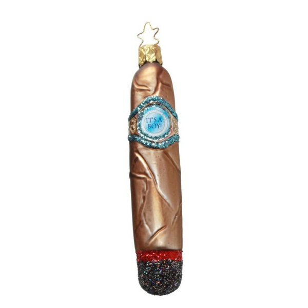 INGE-GLAS® Christbaumschmuck »INGE-GLAS Weihnachts-Hänger Zigarre zum Ereignis« (1-tlg)