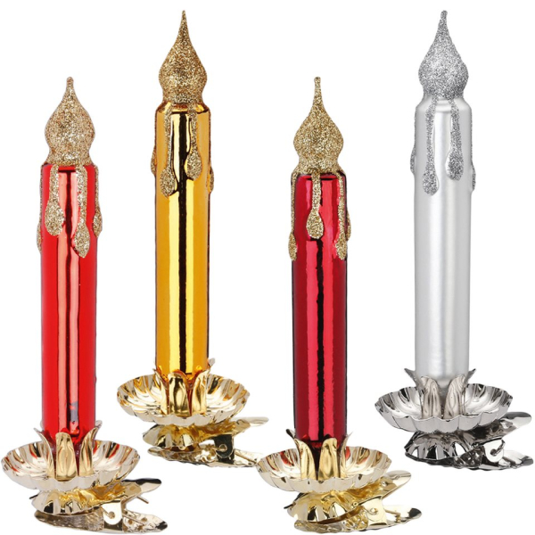 INGE-GLAS® Christbaumschmuck »Kerze, Baumkerze 13cm« (1-tlg), mundgeblasen, handbemalt