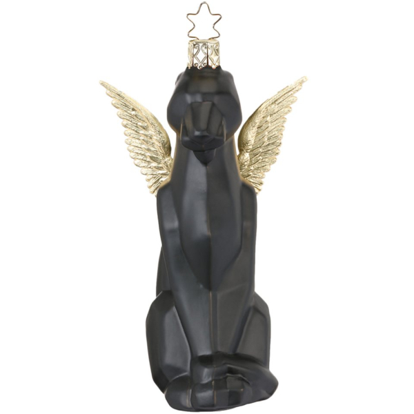 INGE-GLAS® Christbaumschmuck »Panther Engel 12,5cm schwarz, Schickimicki« (1-tlg), mundgeblasen, handbemalt