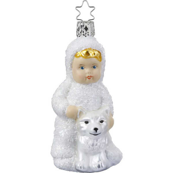 INGE-GLAS® Christbaumschmuck »Schneekind, Begegnung im Schnee« (1-tlg), mundgeblasen, handbemalt