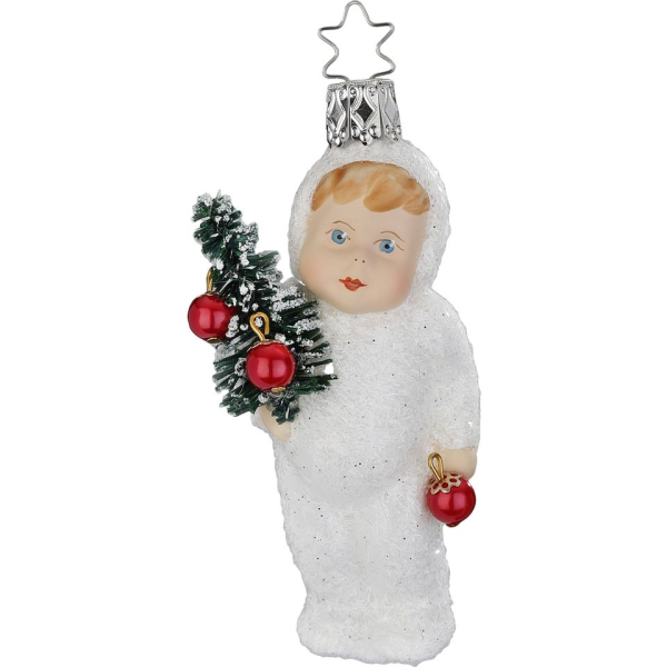 INGE-GLAS® Christbaumschmuck »Vorbereitung fürs Fest, Schneekind 10cm« (1-tlg), mundgeblasen, handbemalt