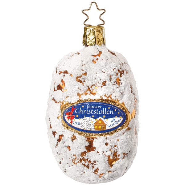 INGE-GLAS® Christbaumschmuck »Weihnachtsstollen Christstollen 8,5 cm« (1-tlg), mundgeblasen, handbemalt