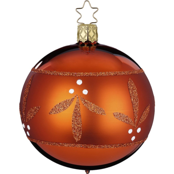 INGE-GLAS® Weihnachtsbaumkugel »Beerenkranz nougat Ø 8cm« (1 St), mundgeblasen, handbemalt