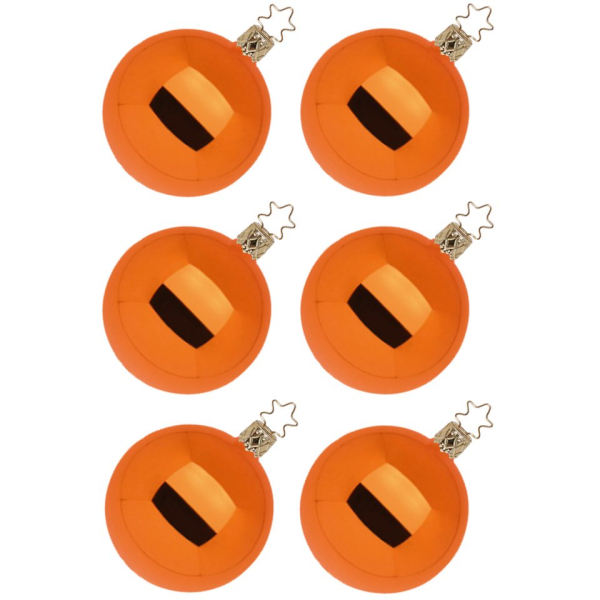 INGE-GLAS® Weihnachtsbaumkugel »Christbaumkugel Set kürbis« (6 St), mundgeblasen