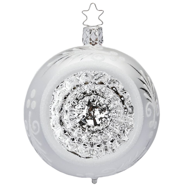 INGE-GLAS® Weihnachtsbaumkugel »Reflexkugel traditionell silber« (1 St), mundgeblasen, handbemalt