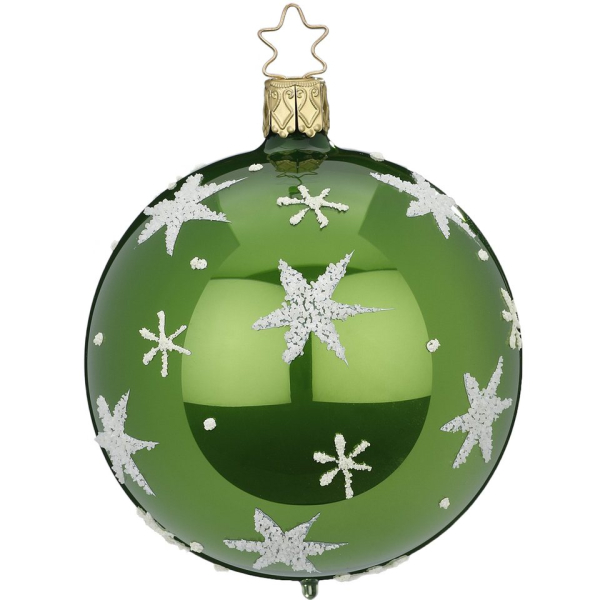 INGE-GLAS® Weihnachtsbaumkugel »Sternenhimmel mintgrün, Anderswelt« (1 St), leuchtet im Dunkeln, mundgeblasen, handbemalt