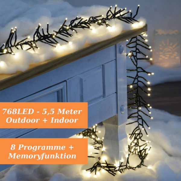 INtrenDU LED-Lichterkette »Büschellichterkette 768LED warmweiß/kaltweiß«