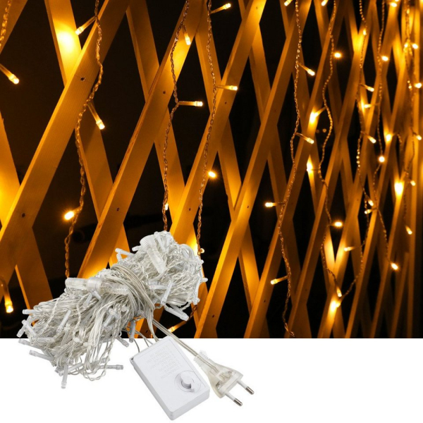 iSinwheel LED-Lichterkette »120 LED Lichterkette Weihnachtsbeleuchtung, 4m x 0.6m Lichterkettenvorhang mit 8 Modi, 230V, IP44 Wasserdicht, für…