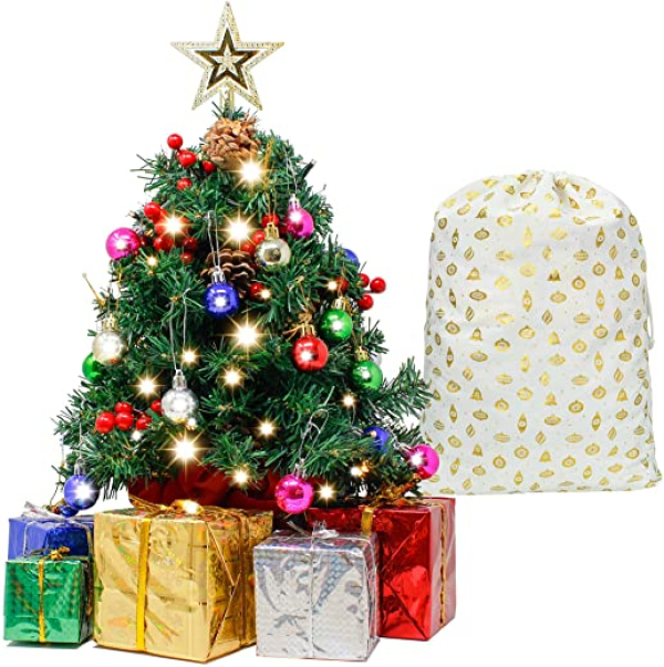 Joiedomi 61 cm Prelit Tisch-Weihnachtsbaum mit Dekorationsset und Geschenkbox Dekoration, Mini künstlicher Weihnachtsbaum für Tischdekorationen