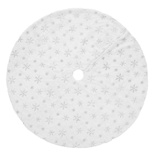 Jormftte Christbaumschmuck »Weihnachtsbaum Rock weiß, Pailletten, Schneeflocken, Baumrock, Weihnachtsplüsch, Baummatte für Feiertage, Party,…