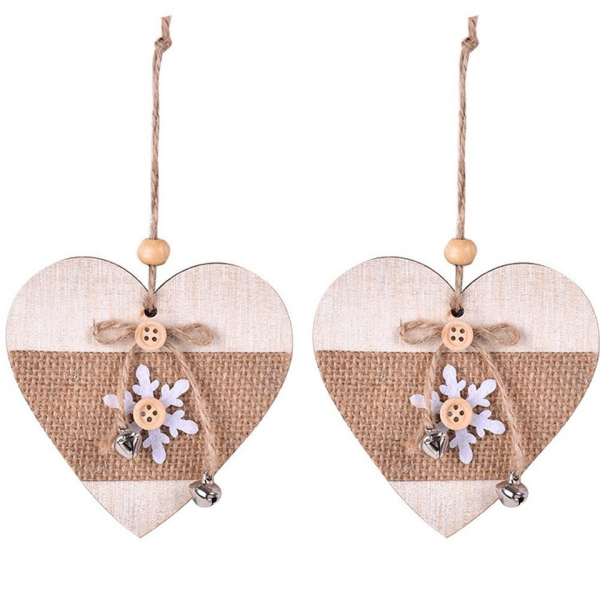 Jormftte Dekohänger »2er Set Weihnachtsanhänger aus Holz für die Heimdekoration, Christbaumschmuck, Weihnachtsstimmung, Holzanhänger mit Hanfseil,…