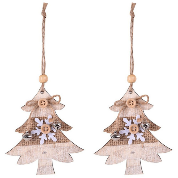 Jormftte Dekohänger »Holz-Weihnachtsanhänger 2er-Set für die Heimdekoration, Weihnachtsbaumdekoration, Weihnachtsstimmungsanhänger, Holzanhänger…