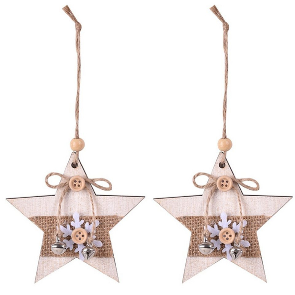 Jormftte Dekohänger »Holz-Weihnachtsanhänger 2er-Set für Heimdekoration, Christbaumschmuck, Weihnachtsstimmungs-Anhänger, Holzanhänger mit…