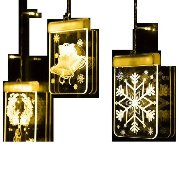 Jormftte LED-Christbaumkerzen »LED Lichterkette, Lichtervorhang weihnachtslichter Sternenvorhang Für Innen Außen, Weihnachten, Party, Hochzeit,…