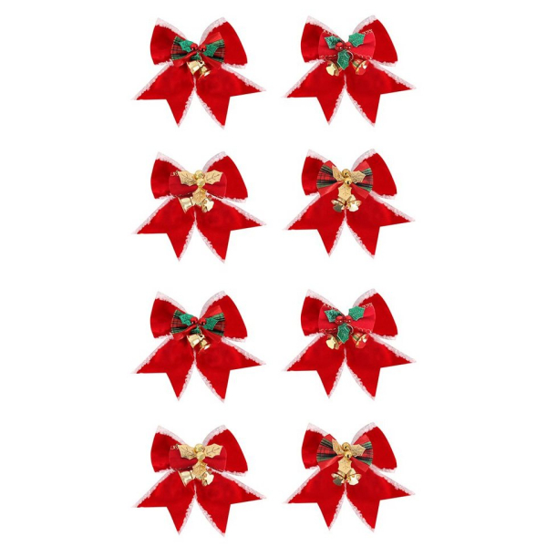 Jormftte Weihnachtsbaumkugel »Weihnachtsschleife Christbaumschmuck, rote Schleife mit Glöckchen, Weihnachtsbogen Schleife für Christbaumschmuck«