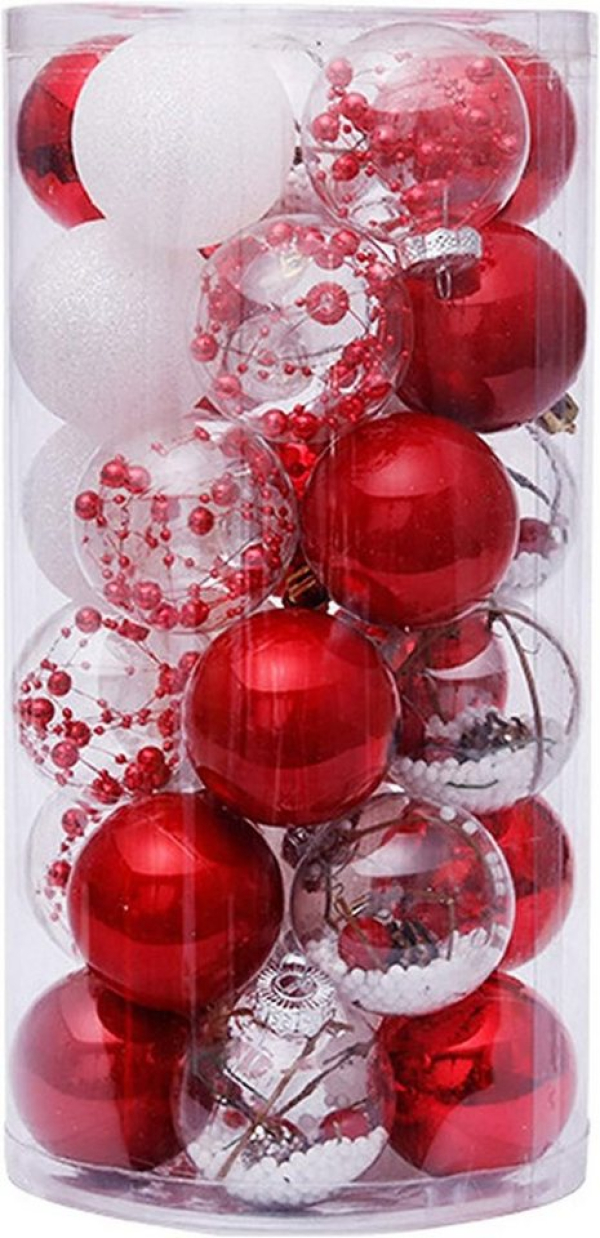 Jormftte Weihnachtskugelständer »Christbaumkugeln- 30 Weihnachtskugeln Grün aus Kunststoff- Weihnachtsbaum Deko & Christbaumschmuck(Blau&Splitter)«