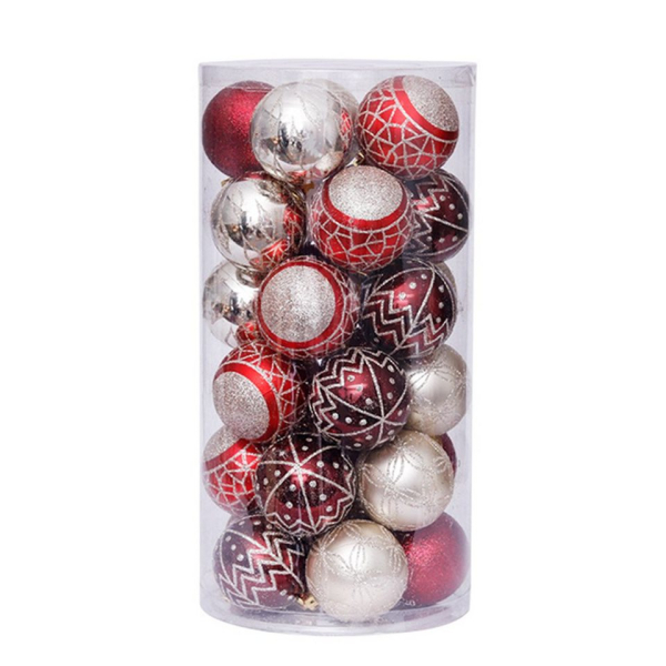 Jormftte Weihnachtskugelständer »Weihnachtskugel-Set Christbaumkugel Glitzerdekoration Weihnachtskugel, Weihnachtsdekoration (rot und gold)«