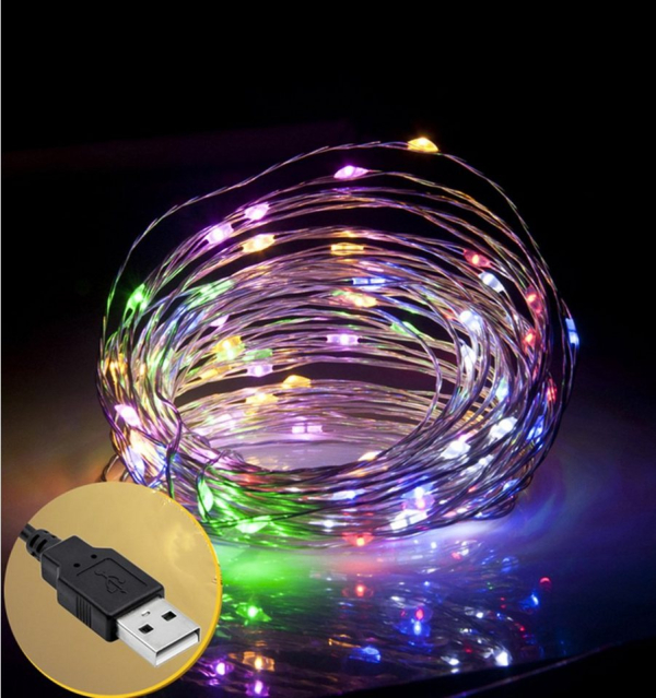 JZHH LED-Lichterkette »LED-Lichterkette – 10 m, 100 LEDs, Kupferdraht-Lichter, wasserdichte LED-Lichterkette, dekoratives Licht für draußen,…