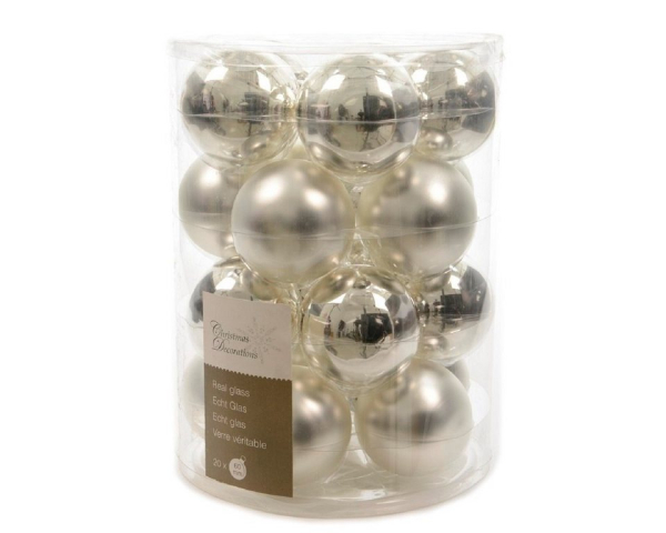 Kaemingk Weihnachtsbaumkugel »Christbaumkugeln Weihnachtskugeln Glas Ø 6 cm 20 Stück silber glänzend/matt«
