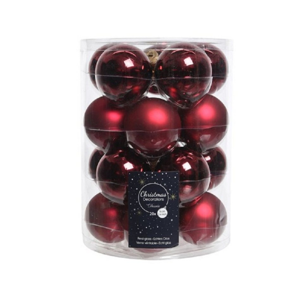 Kaemingk Weihnachtsbaumkugel »Christbaumkugeln Weihnachtskugeln Glas Ø 6 cm 20 Stück ochsenblut glänzend/matt«