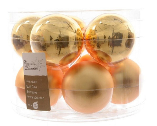 Kaemingk Weihnachtsbaumkugel »Christbaumkugeln Weihnachtskugeln Glas Ø 6 cm 10 Stück gold matt/glänzend«