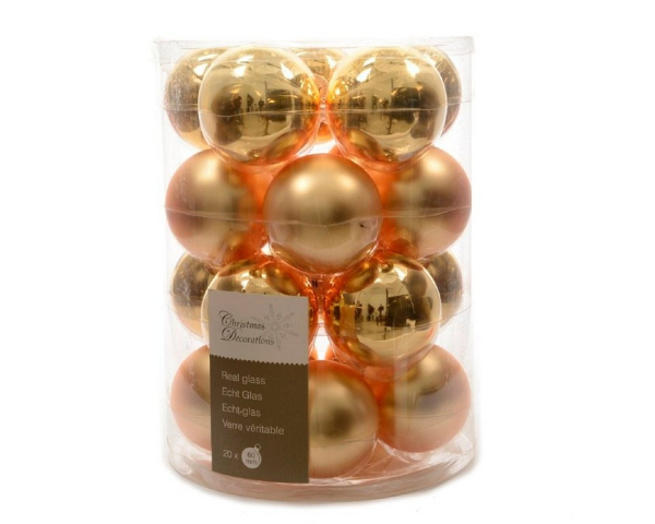 Kaemingk Weihnachtsbaumkugel »Christbaumkugeln Weihnachtskugeln Glas Ø 6 cm 20 Stück hellgold glänzend/matt«