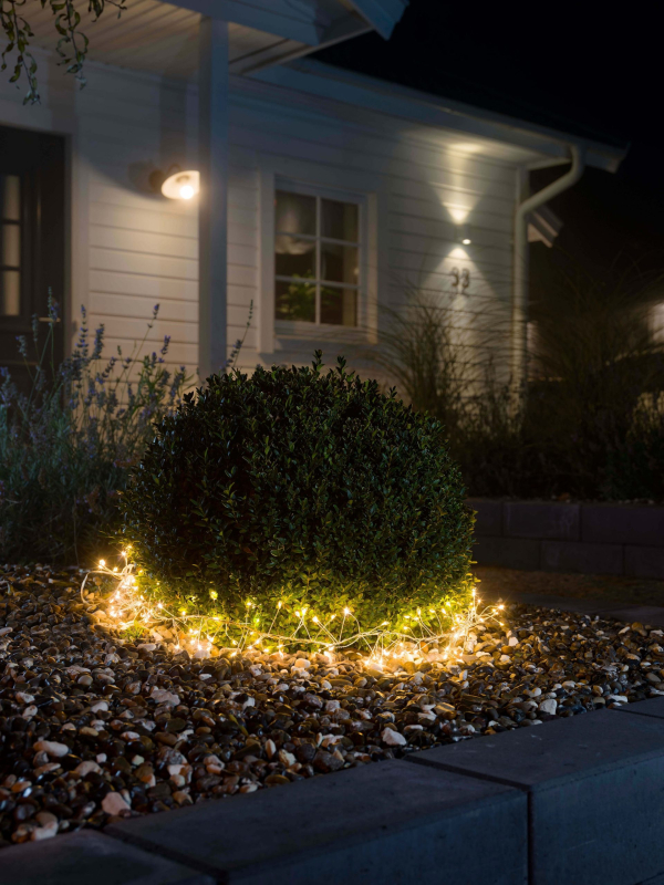 KONSTSMIDE LED-Lichterkette, 200 St.-flammig, Micro LED Büschellichterkette Cluster, mit Aufroller, 200 Dioden
