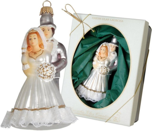 Krebs Glas Lauscha Christbaumschmuck »Brautpaar« (1-tlg), mundgeblasen
