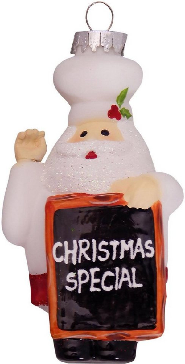 Krebs Glas Lauscha Christbaumschmuck »Küchenchef mit Tafel« (1-tlg), mundgeblasen