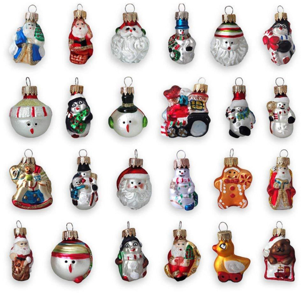 Krebs Glas Lauscha Christbaumschmuck »Minifiguren«, (Set, 24 tlg.), handdekoriert