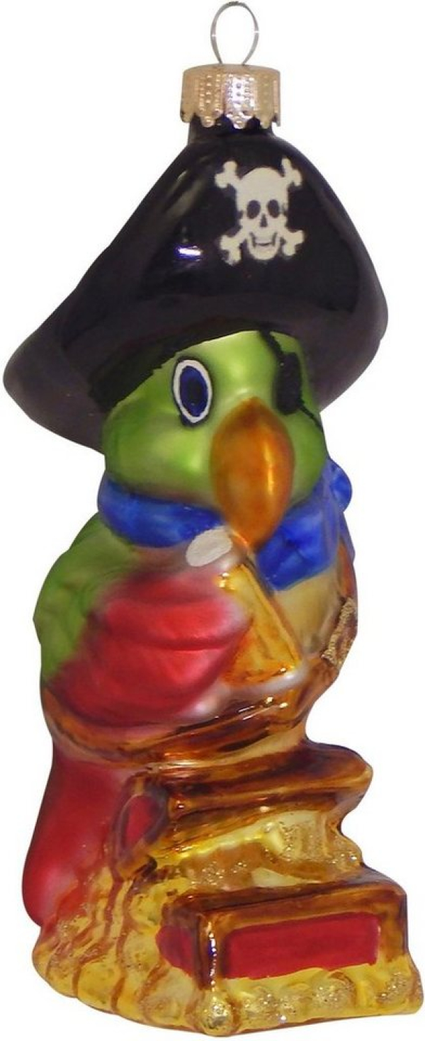 Krebs Glas Lauscha Christbaumschmuck »Papagei-Pirat« (1-tlg), mundgeblasen