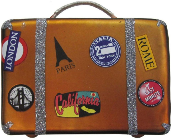 Krebs Glas Lauscha Christbaumschmuck »Reisekoffer« (1-tlg), mundgeblasen