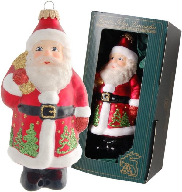 Krebs Glas Lauscha Christbaumschmuck »Santa rot mit Bäumen« (1-tlg), mundgeblasen
