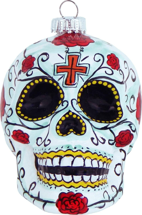 Krebs Glas Lauscha Christbaumschmuck »Totenkopf«, (1 tlg.), mundgeblasen
