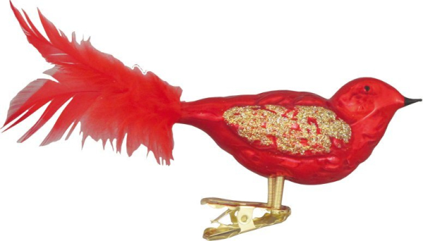 Krebs Glas Lauscha Weihnachtsbaumklammer »CBK20807« (1-tlg), Glasvogel