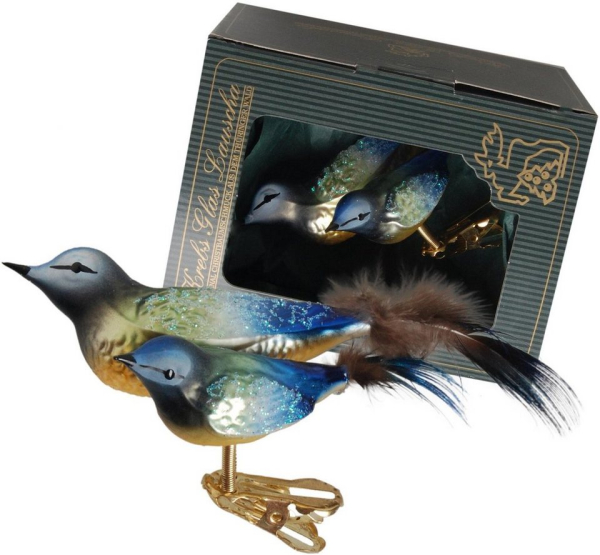 Krebs Glas Lauscha Weihnachtsbaumklammer »Meise« (1-tlg), mundgeblasen