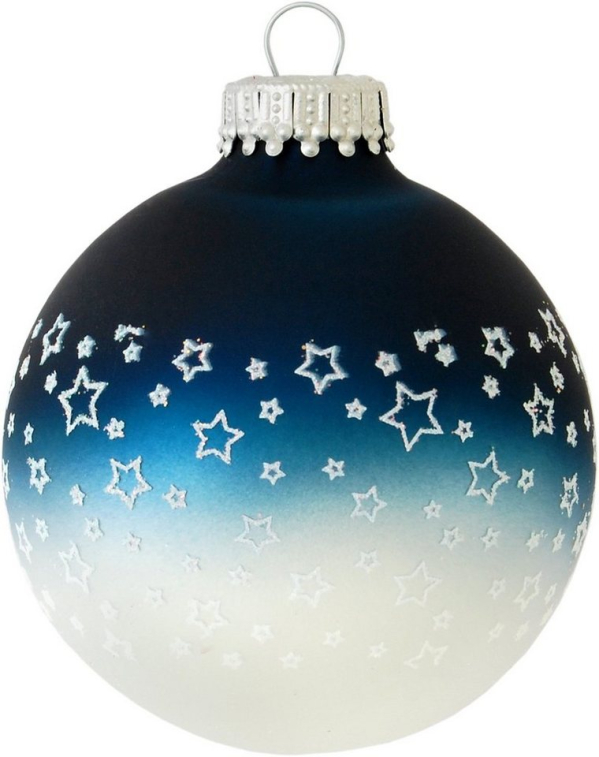 Krebs Glas Lauscha Weihnachtsbaumkugel »CBK00064« (4 St), aus Glas, mit Sternendekor
