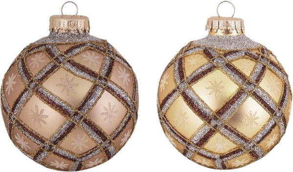 Krebs Glas Lauscha Weihnachtsbaumkugel »CBK100006A« (8 St), mit Gitterdesign