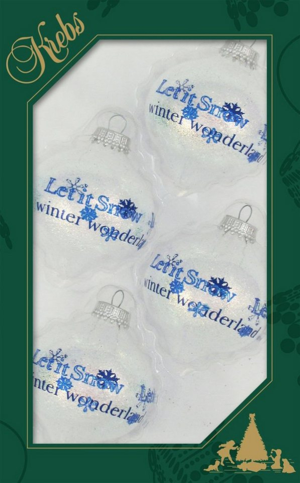 Krebs Glas Lauscha Weihnachtsbaumkugel »CBK10024« (4 St), Let it snow
